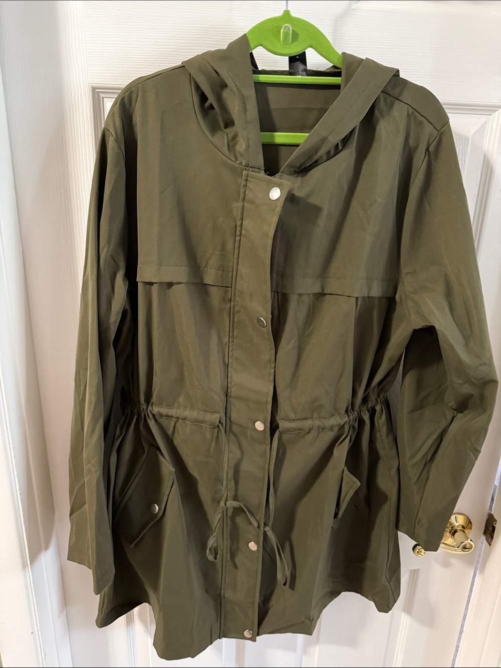 Shein Curve Olive Utility Hooded Jacket